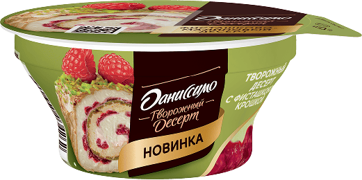 Даниссимо двухслойный фисташково-малиновый десерт