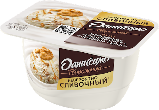 Творожный Данисимо Со вкусом мороженого «Грецкий орех – кленовый сироп» Жиры 5,9 г, фото 1 Творожный Данисимо Со вкусом мороженого «Грецкий орех – кленовый сироп» Масса нетто 130 г, фото 1