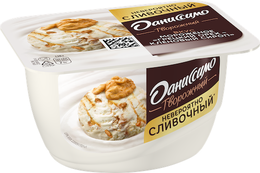 Творожный Данисимо Со вкусом мороженого «Грецкий орех – кленовый сироп» Жиры 5,9 г, фото 7 Творожный Данисимо Со вкусом мороженого «Грецкий орех – кленовый сироп» Масса нетто 130 г, фото 7